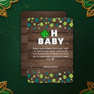 Rustic Oh Baby  St. Patrick's Day Baby Shower Enclosure Card