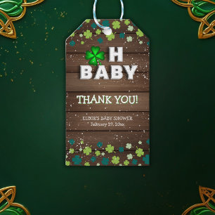Rustic Oh Baby St. Patrick's Day Baby Shower Gift Tags