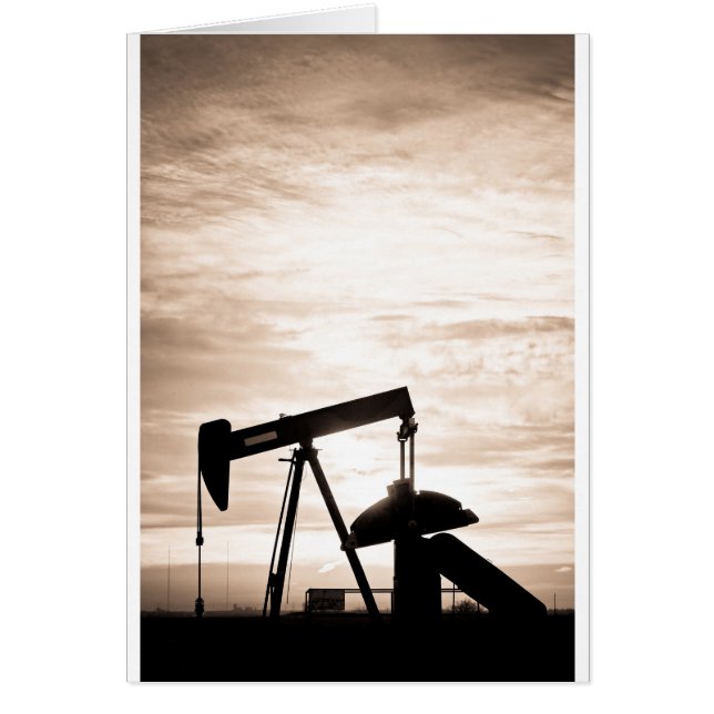 Rustic Oil Well Pump Vertical Sepia (Front)