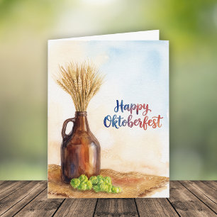 Rustic Oktoberfest Wishes Card