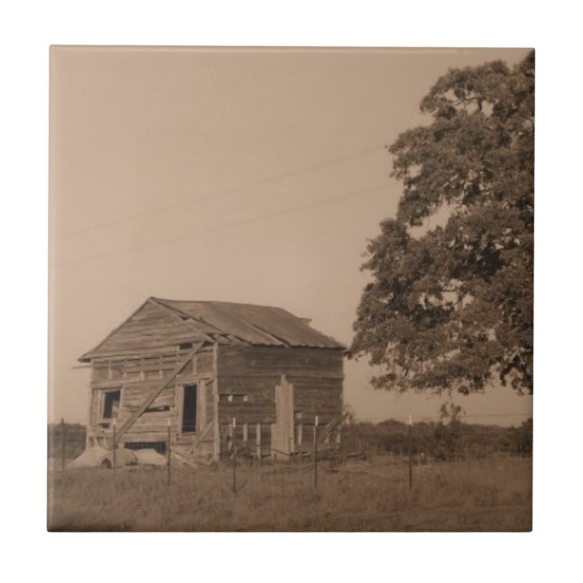 Rustic old barn ceramic tile (Front)