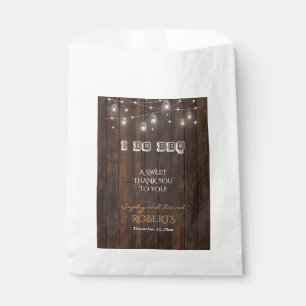 Rustic Old Barn Mason Jar String Lights THANK YOU Favour Bag