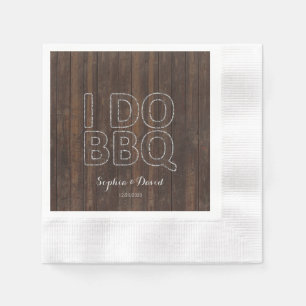 Rustic Old Barn String Lights I DO BBQ Napkin