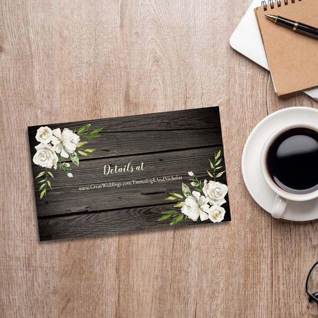 Rustic Old Barn Wood Floral Enclosure Card (Creator Uploaded)