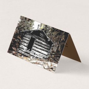 Rustic Old Cabin In the Woods. Business Card