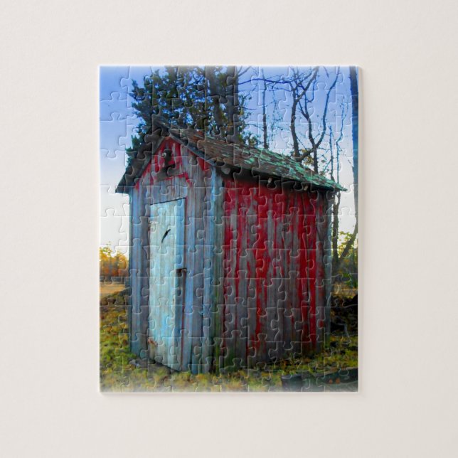 Rustic Old Junk Yard Outhouse Jigsaw Puzzle (Vertical)