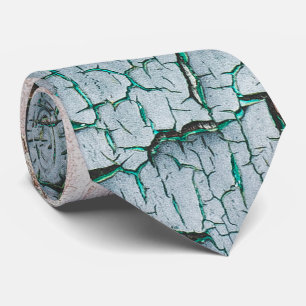 Rustic old light blue green peeling paint wood tie