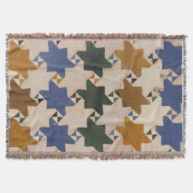 Rustic Old Mosaic Tiles Rugs Throw Blanket (Front)