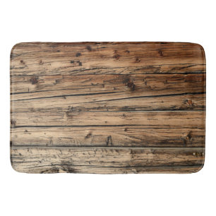 Rustic old oak wood wagon boards bath mat