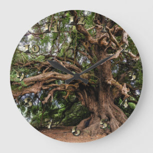 Rustic Old Olive Tree Large Clock