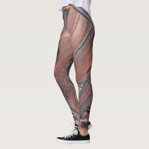 Rustic Old Red Barn Siding Leggings with Name