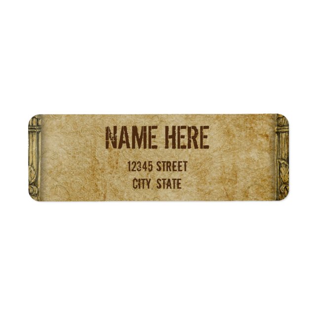 Rustic old rural return address label (Front)