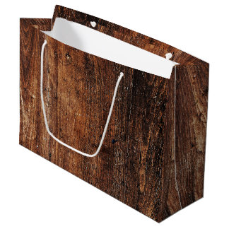 Rustic Old Scratched Wood  Large Gift Bag
