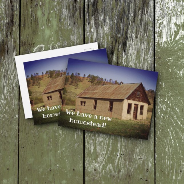 Rustic Old Shack Funny Moving Announcement Postcard (Creator Uploaded)