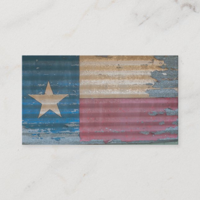 Rustic Old Texas Lone Star Flag cusomizable Business Card (Front)