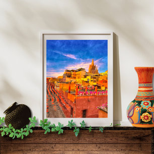 Rustic Old Town San Miguel De Allende Paint Photo Print