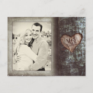 rustic old tree PHOTO save the date postcards