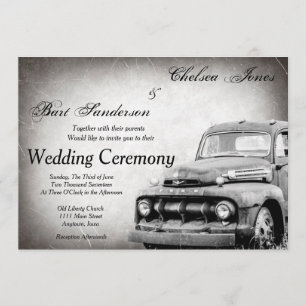 Rustic Old Truck Wedding Invitations