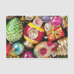 Rustic Old Vintage Christmas Ornaments  Tissue Paper