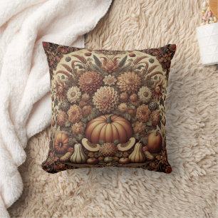 Rustic Old Vintage Farmhouse Fall Autumn Florals Cushion
