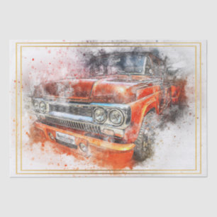 Rustic Old Vintage Truck Decoupage Tissue Paper