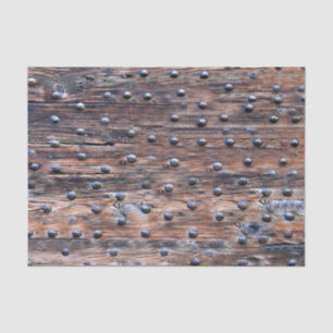 Rustic Old Weathered Wood with Nails Tissue Paper