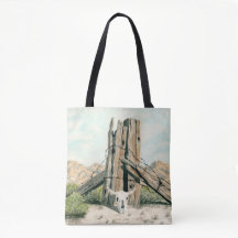 Rustic old west desert; watercolor art tote bag
