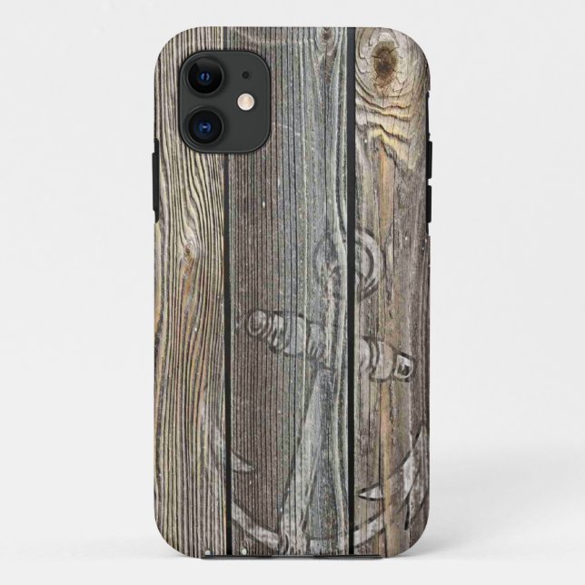 Rustic Old Wood and Anchor Case-Mate iPhone Case (Back)