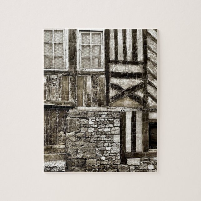 Rustic Old Wood and Stone Building Jigsaw Puzzle (Vertical)