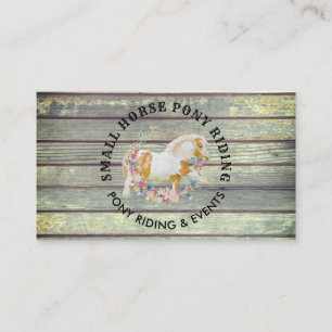 Rustic Old Wood Horse Ride train breed Equestrian Business Card
