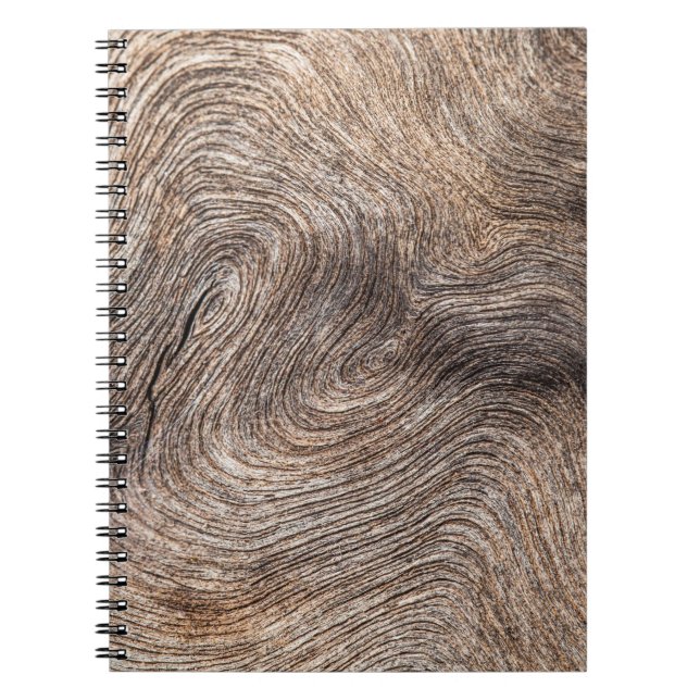 Rustic old wood, textured background notebook (Front)