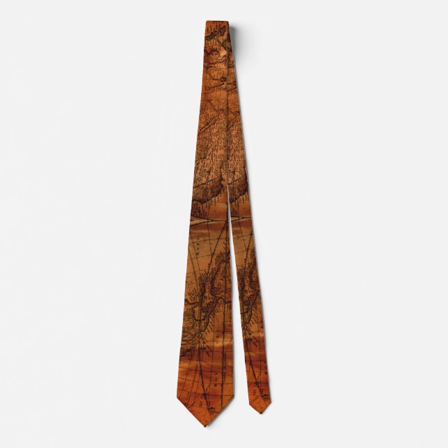 Rustic Old World Map Gifts Tie (Front)