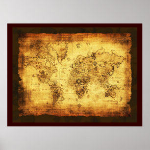 Rustic Old World Map Poster (large)