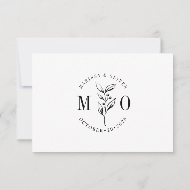 Rustic Olive Branch Flat Note Card (Front)