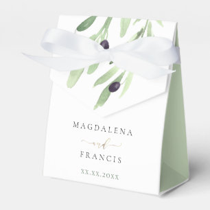 rustic olive branch wedding favour box