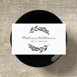Rustic Olive Branch Wreath Logo Business Card