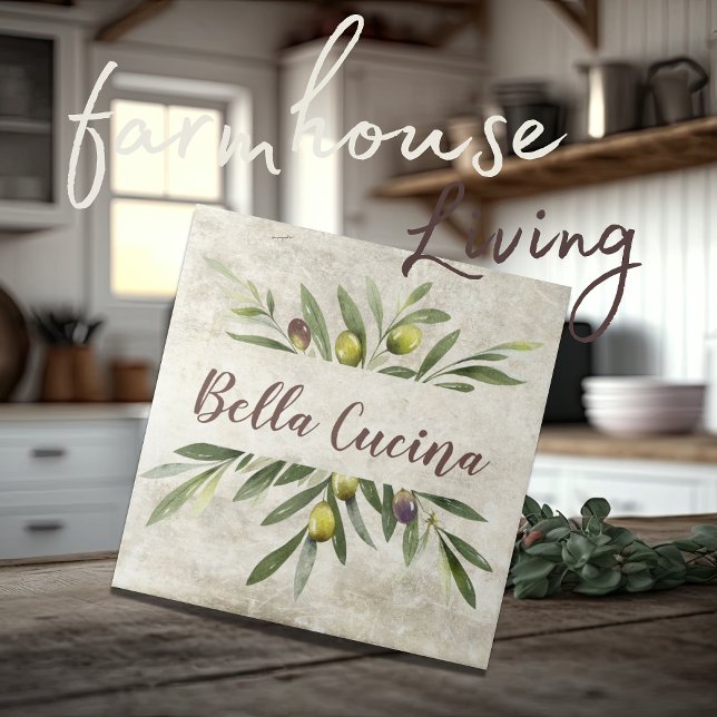 Rustic Olive & Branches Bella Cucina Brown Ceramic Tile (Creator Uploaded)