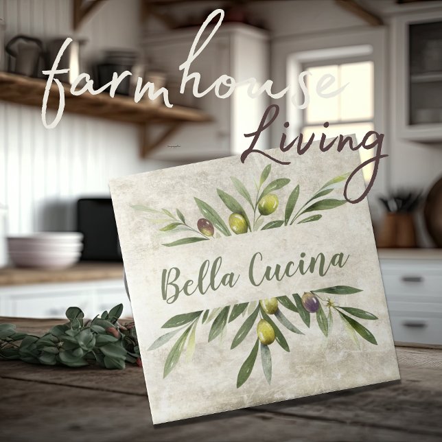 Rustic Olive & Branches Bella Cucina Ceramic Tile (Creator Uploaded)