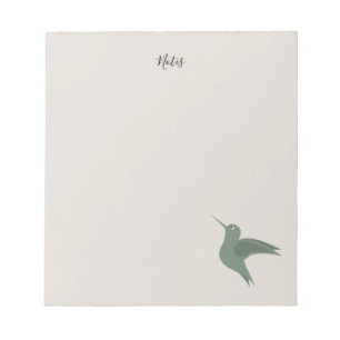 rustic olive green hummingbird stylish notepad