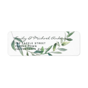 Rustic Olive Leaves Address Labels Modern