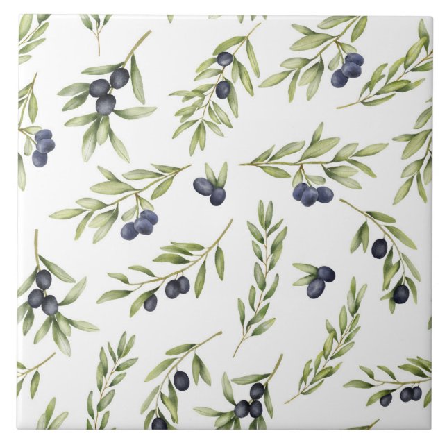 Rustic Olive Oil Pattern  Ceramic Tile (Front)