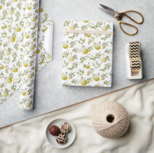 Rustic Olive Oil Pattern Wrapping Paper
