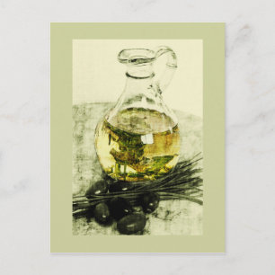 rustic olive oil postcard