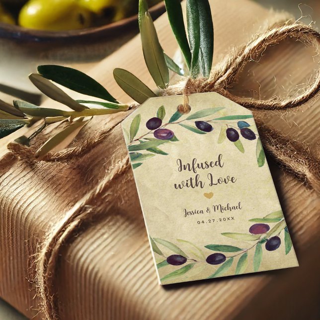 Rustic Olive Oil Wedding Favours Infused with Love Gift Tags (Creator Uploaded)