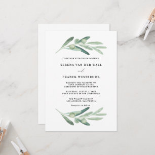 Rustic Olive Wedding Invitation