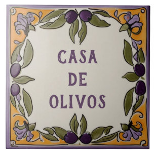 Rustic Olives Custom House Name Plate Plaque Sign Ceramic Tile