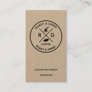 Rustic on Trend Logo Artisan Coffee Company Business Card