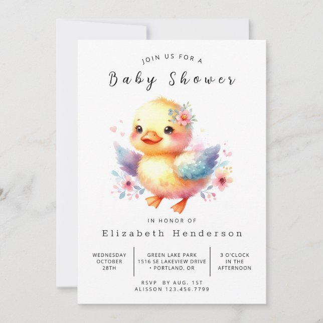 Rustic Online Duck Baby Shower Invitation (Front)