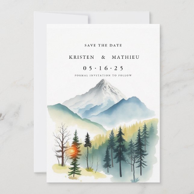 Rustic Online Mountain Save The Date (Front)