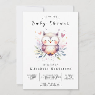 Rustic Online Owl Baby Shower Invitation